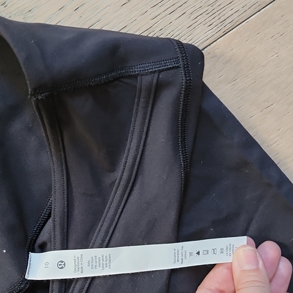 Lululemon Newest Black Mesh Stirrup Leggings 10 - Picture 3 of 4